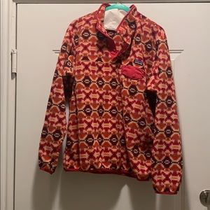 Patagonia fleece - pink, orange design